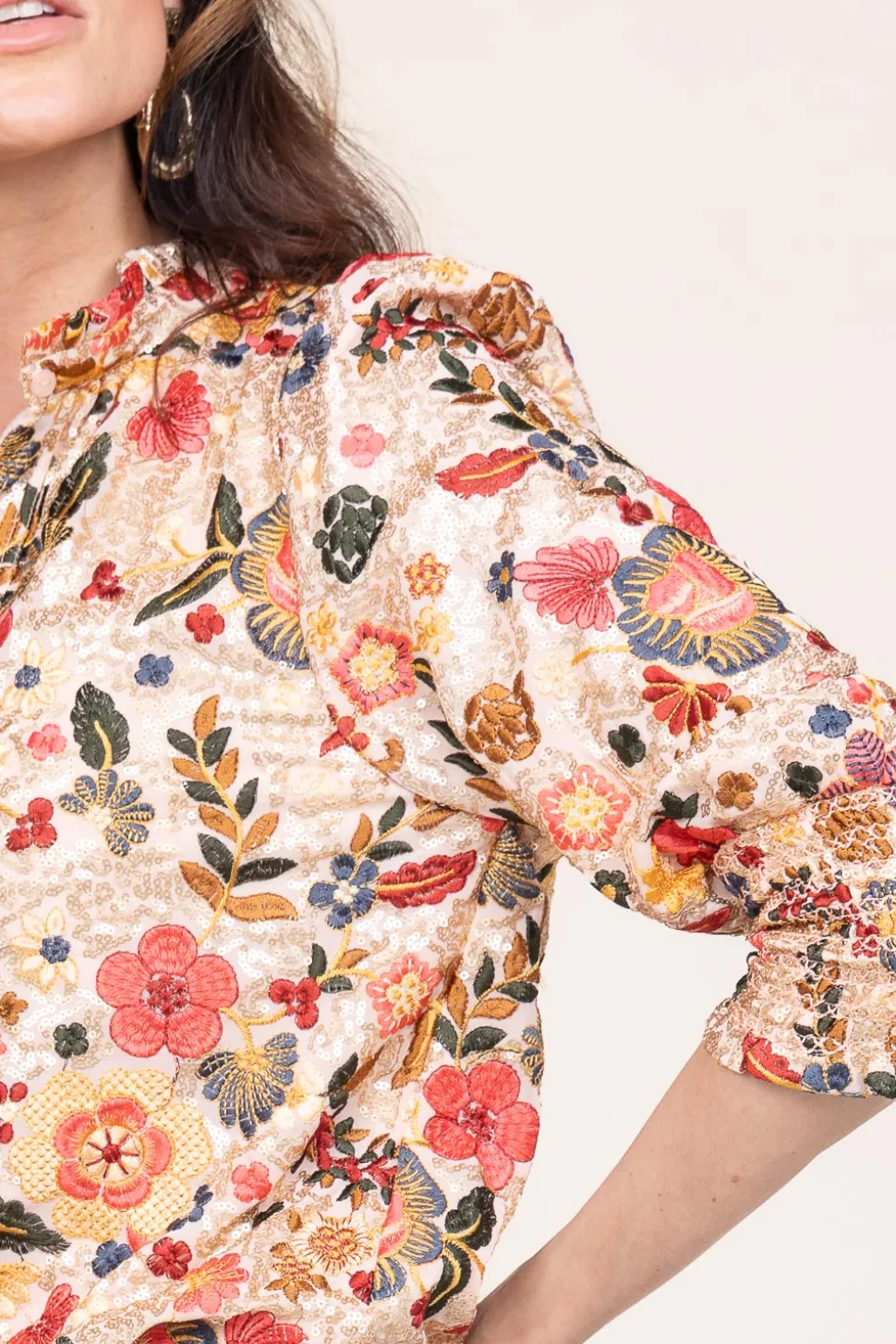 Cheap Est'Seven Top With Embroidery And Sequins Elise | Multi... | | Little Soho