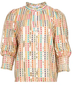 Cheap Est'Seven Top With Embroidery And Sequins Elise | Multi... | | Little Soho