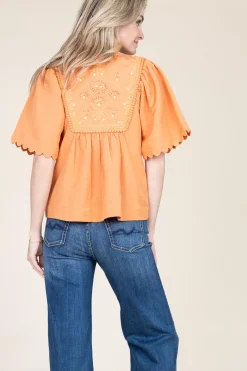 Best Scarlett Poppies Top With Embroidery Dorothea | Camel... | | Little Soho