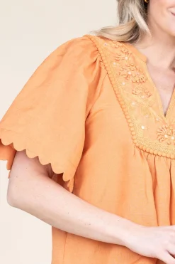 Best Scarlett Poppies Top With Embroidery Dorothea | Camel... | | Little Soho