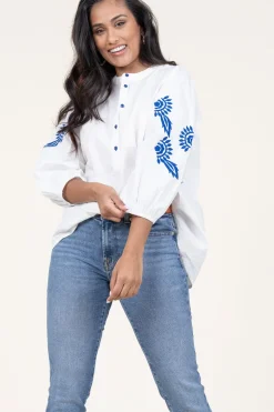 Best Sale Lollys Laundry Top With Embroidery Faith | Natural... | | Little Soho