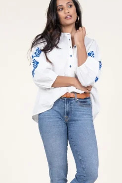 Best Sale Lollys Laundry Top With Embroidery Faith | Natural... | | Little Soho