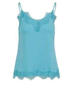 Hot CC Heart Top With Lace Details Puck | Blue... | | Little Soho