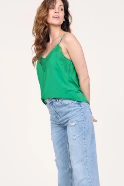 Sale CC Heart Top With Lace Details Puck | Green... | | Little Soho