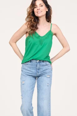 Sale CC Heart Top With Lace Details Puck | Green... | | Little Soho