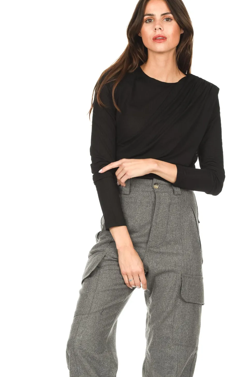 Outlet Copenhagen Muse Top With Shoulder Pads Grace | Black... | | Little Soho