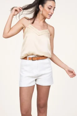 Discount Aaiko Top With V-Neck Vaxi | Beige... | | Little Soho