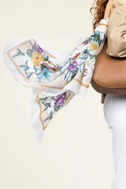 Flash Sale Twinset Transparant Scarf With Floral Print Elda | Natural... | | Little Soho