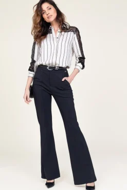 Shop D-ETOILES CASIOPE Travelwear High Waist Flared Pants Good | Black... | | Little Soho