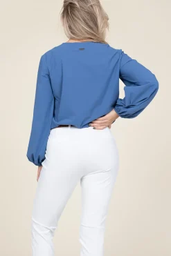 New D-ETOILES CASIOPE Travelwear Top Met V-Neck Arudy | Blue... | | Little Soho