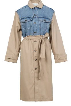 Cheap ba&sh Trenchcoat With Denim Detail Tomy | Beige... | | Little Soho