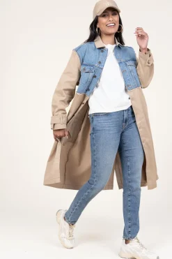 Cheap ba&sh Trenchcoat With Denim Detail Tomy | Beige... | | Little Soho