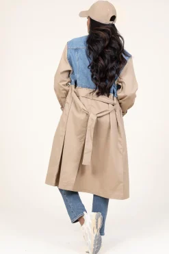 Cheap ba&sh Trenchcoat With Denim Detail Tomy | Beige... | | Little Soho