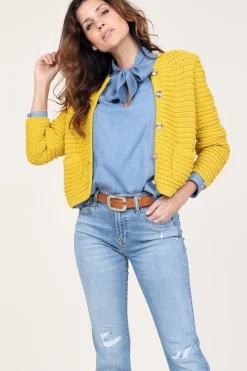 Sale ba&sh Tricot Cardigan Gaspard | Yellow... | | Little Soho