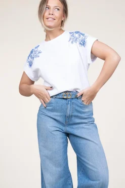 Store Twinset T-Shirt With Embroidery Lia | White... | | Little Soho