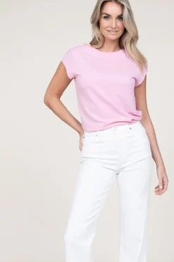 New CC Heart T-Shirt With Round Neck Classic | Pink... | | Little Soho