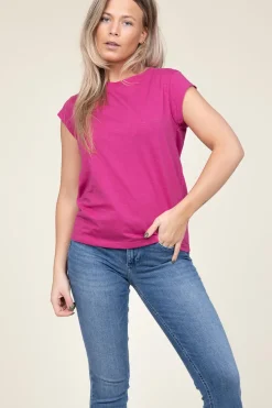 Shop CC Heart T-Shirt With Round Neck Classic | Berry... | | Little Soho