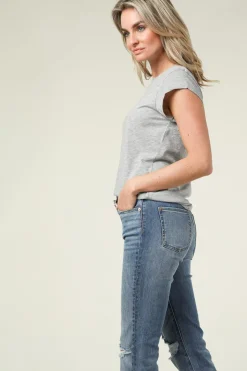 Cheap CC Heart T-Shirt With Round Neck Classic | Grey... | | Little Soho