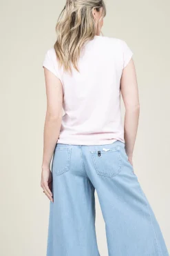 Sale CC Heart T-Shirt With Round Neck Classic | Dusty Pink... | | Little Soho