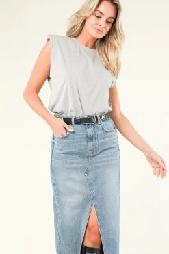 Best Sale Co'Couture T-Shirt With Shoulder Padding Eduarda | Grey... | | Little Soho