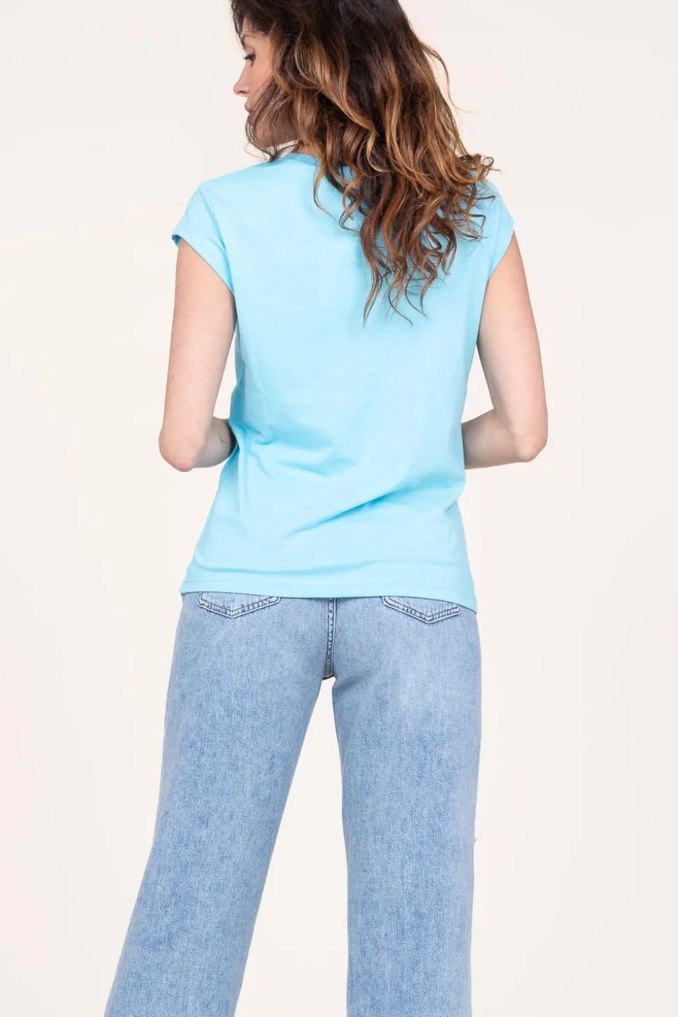 Best Sale CC Heart T-Shirt With V-Neck Vera | Blue... | | Little Soho