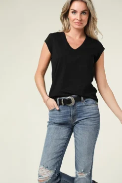 Fashion CC Heart T-Shirt With V-Neck Vera | Black... | | Little Soho