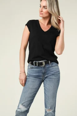 Fashion CC Heart T-Shirt With V-Neck Vera | Black... | | Little Soho