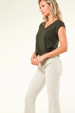 Sale CC Heart T-Shirt With V-Neck Vera | Donker Green... | | Little Soho