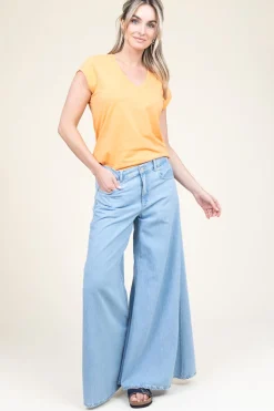 New CC Heart T-Shirt With V-Neck Vera | Orange... | | Little Soho