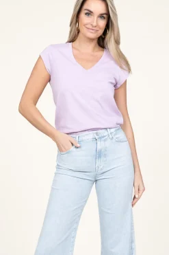 Shop CC Heart T-Shirt With V-Neck Vera | Purple... | | Little Soho