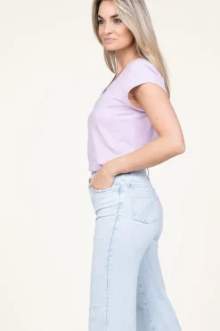 Shop CC Heart T-Shirt With V-Neck Vera | Purple... | | Little Soho