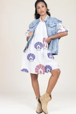 Sale Greek Archaic Kori Tunic With Embroidery Peackock | Multi... | | Little Soho