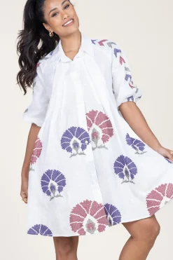 Sale Greek Archaic Kori Tunic With Embroidery Peackock | Multi... | | Little Soho