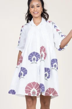 Sale Greek Archaic Kori Tunic With Embroidery Peackock | Multi... | | Little Soho