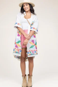 Hot Greek Archaic Kori Tunic With Gold Colored Embroidery Livy | Multi... | | Little Soho