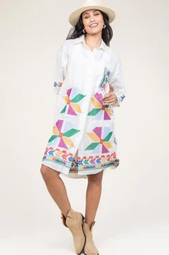 Hot Greek Archaic Kori Tunic With Gold Colored Embroidery Livy | Multi... | | Little Soho