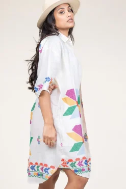 Hot Greek Archaic Kori Tunic With Gold Colored Embroidery Livy | Multi... | | Little Soho