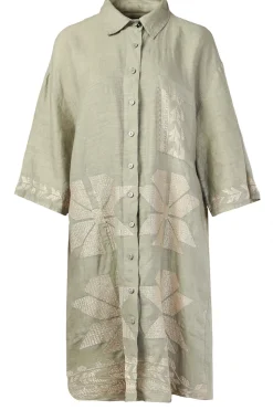 Cheap Greek Archaic Kori Tunic With Gold Colored Embroidery Livy | Green... | | Little Soho