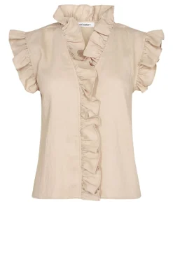 Online Co'Couture Viscose Blouse With Ruffles Sueda | Beige... | | Little Soho
