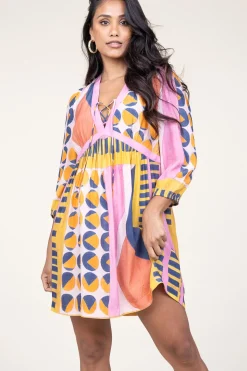 Hot ba&sh Viscose Dress With Print Myriem | Pink... | | Little Soho