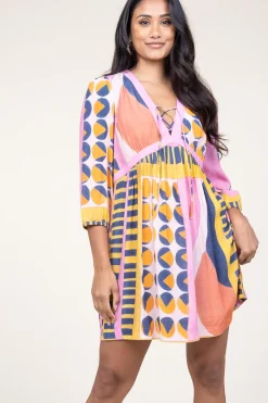 Hot ba&sh Viscose Dress With Print Myriem | Pink... | | Little Soho