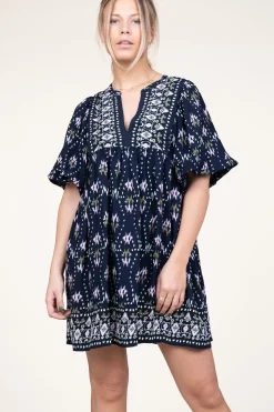 Cheap ba&sh Viscose Dress With Print Naia | Blue... | | Little Soho