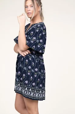 Cheap ba&sh Viscose Dress With Print Naia | Blue... | | Little Soho