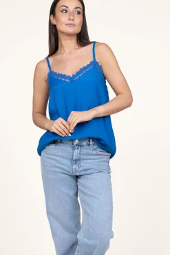Outlet Lollys Laundry Viscose Top With Lace Viane | Blue... | | Little Soho
