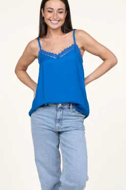 Outlet Lollys Laundry Viscose Top With Lace Viane | Blue... | | Little Soho