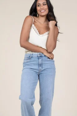 Online Lollys Laundry Viscose Top With Lace Viane | Natural... | | Little Soho