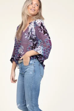Flash Sale ba&sh Viscose Top With Print Blair | Purple... | | Little Soho