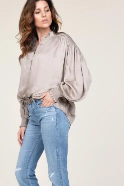 Flash Sale Ibana Viscose Top With Smocked Detail Tropa | Taupe... | | Little Soho