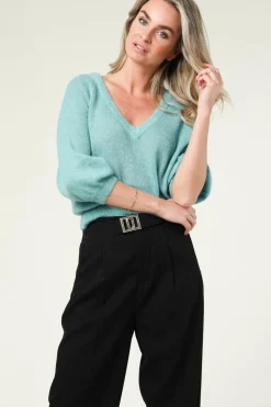 Clearance Dante 6 V-Neck Alpaca Sweater Rhoda | Green... | | Little Soho