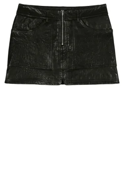 Fashion ba&sh Washed Leather Mini Skirt Baly | Black... | | Little Soho
